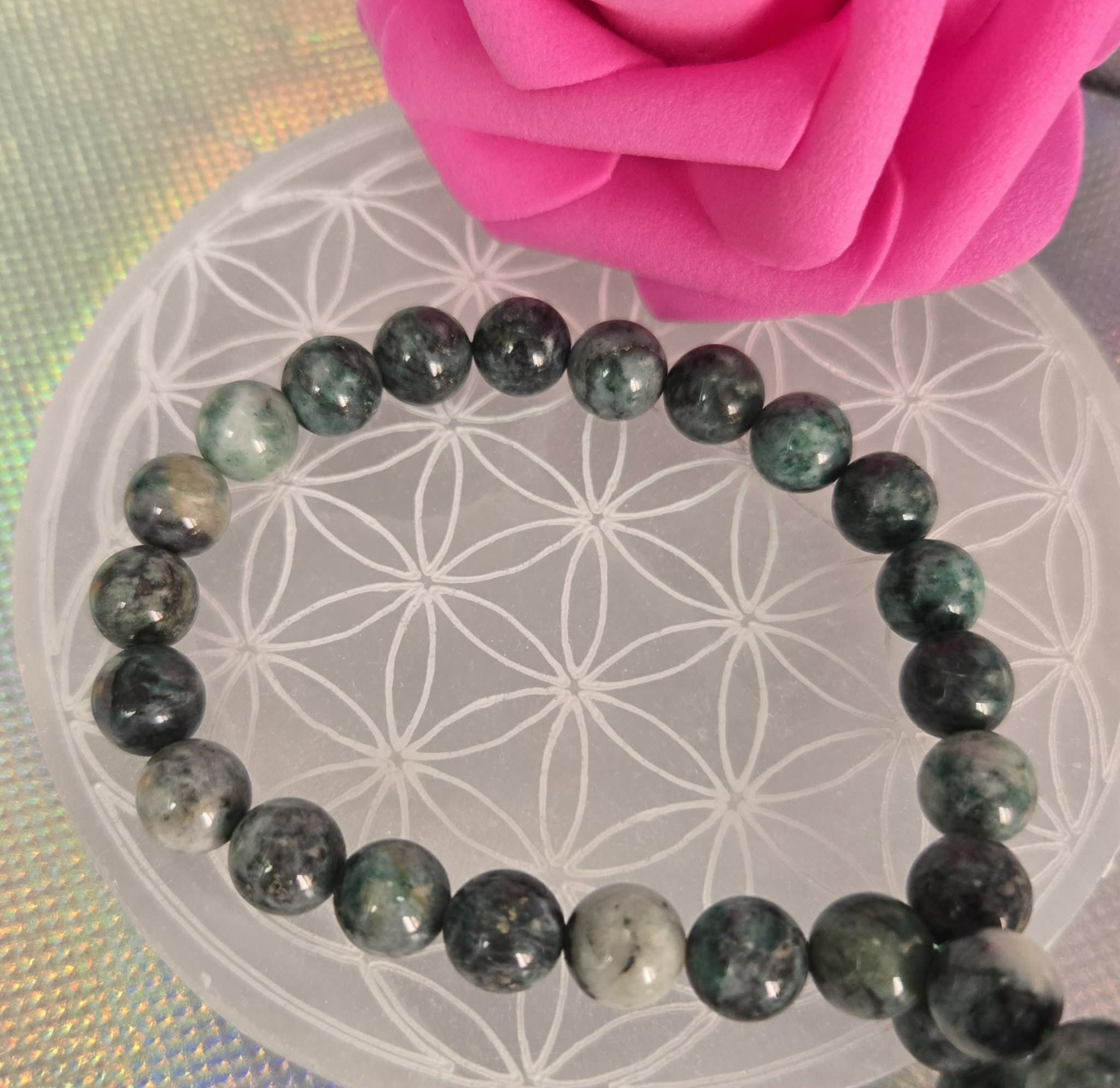 Bracelet émeraude perles AB