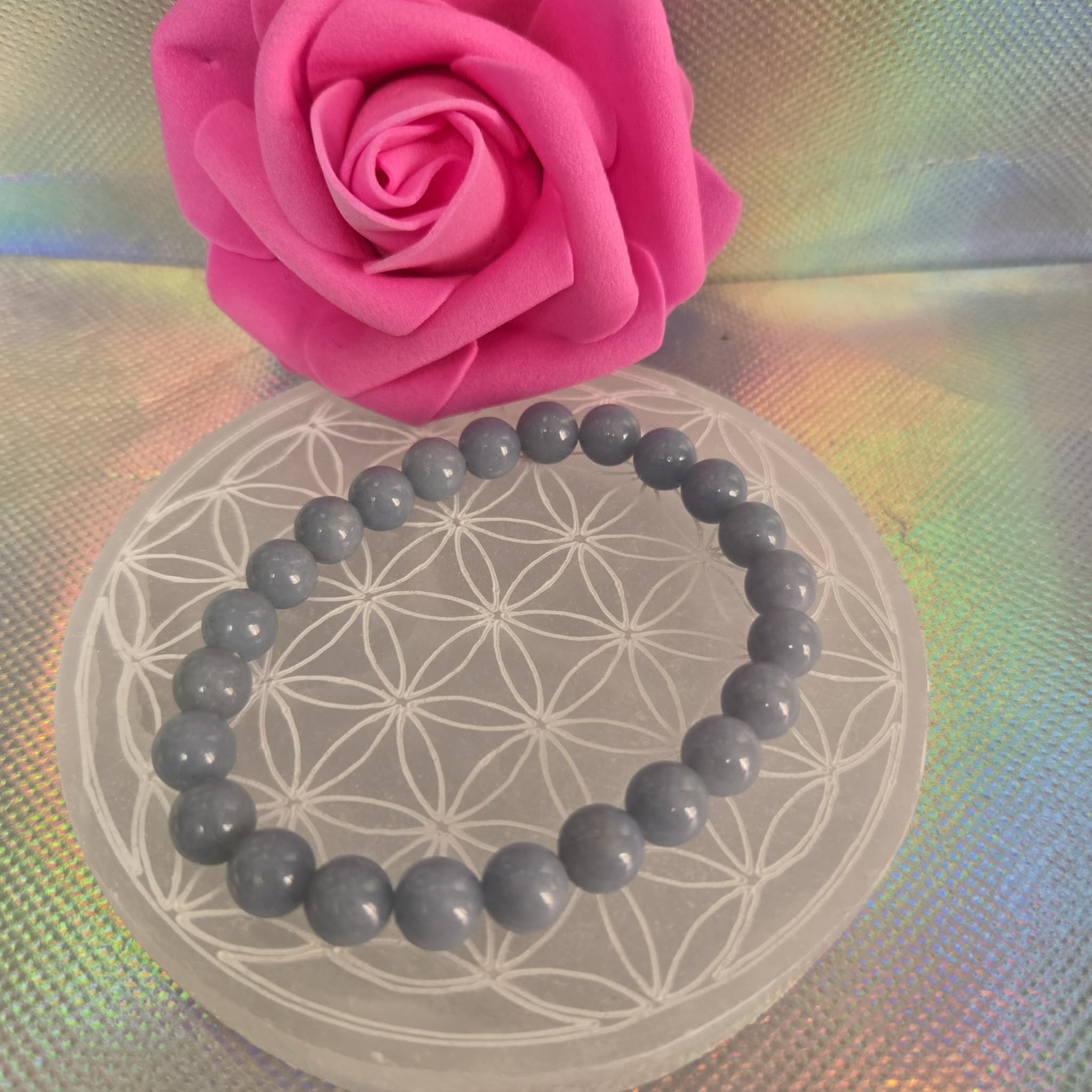 Bracelet angélite perles AA