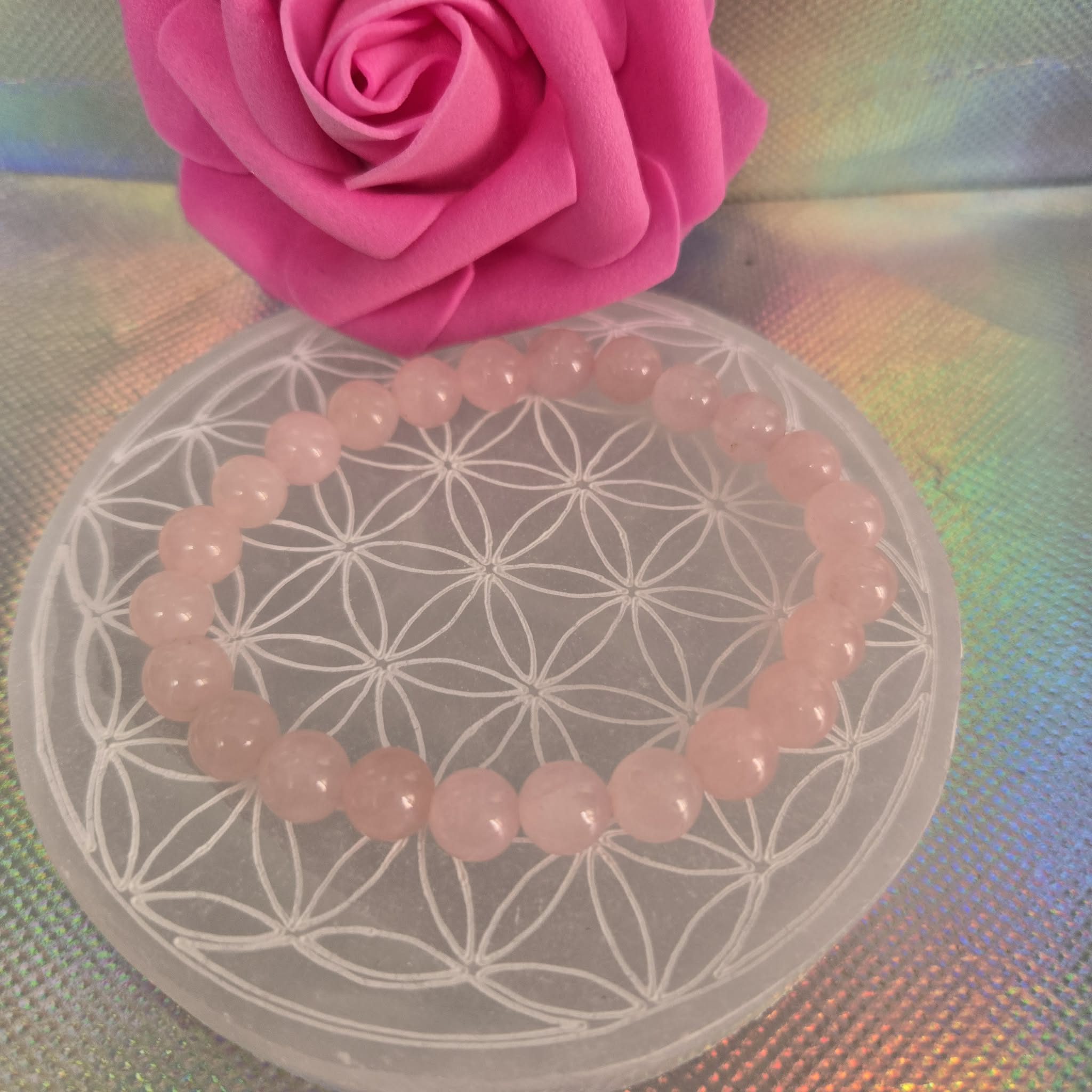 Bracelet quartz rose perles A