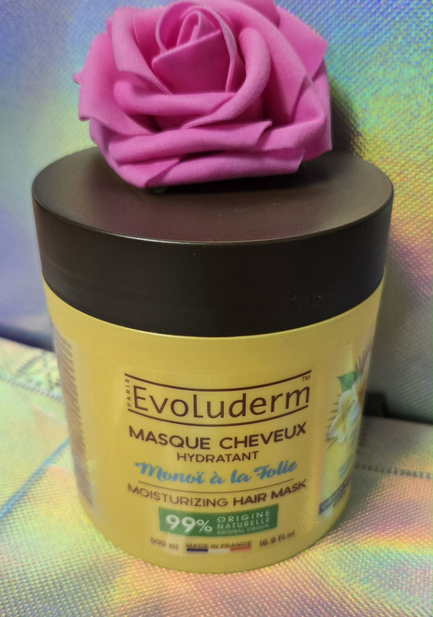 Masque Cheveux Hydratant Monoï à la Folie - 500ml - 99% d'Ingrédients d'Origine Naturelle