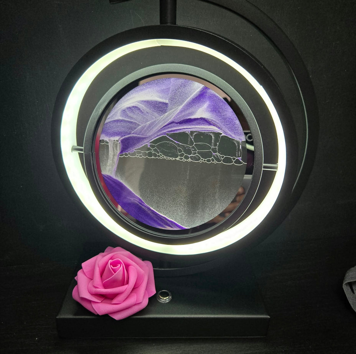 Lampe Sable Tour Design Réversible 33cm - Violet
