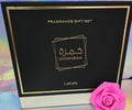 Coffret cadeau Lattafa Khamrah Eau de Parfum 100 ml + 12 ml + Brume pour cheveux 50 ml Parfum unisexe