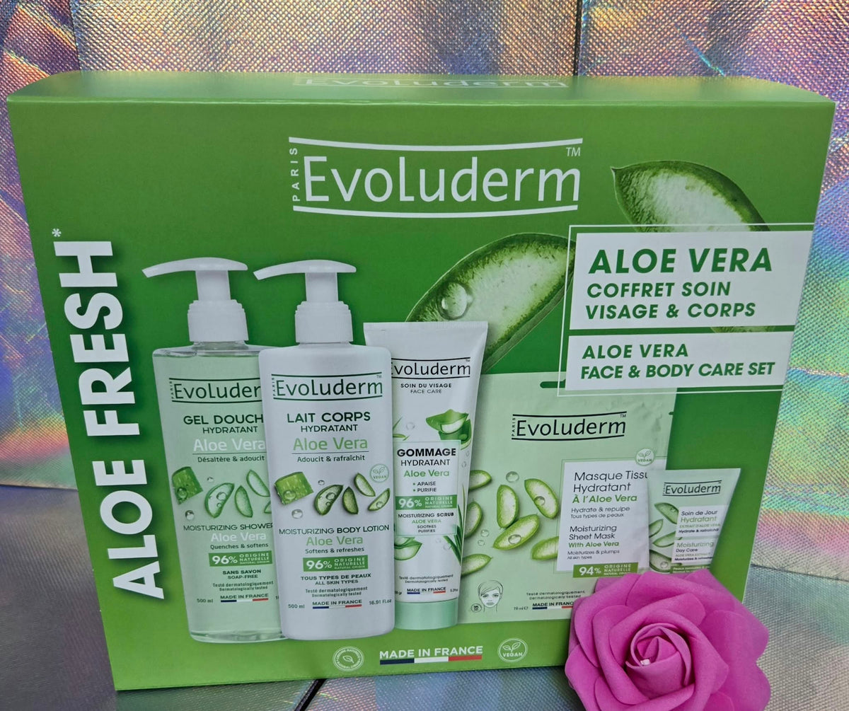 Coffret Soin Visage & Corps Aloe Vera - Idée Cadeau - Coffret Cadeau Noël - Anniversaire