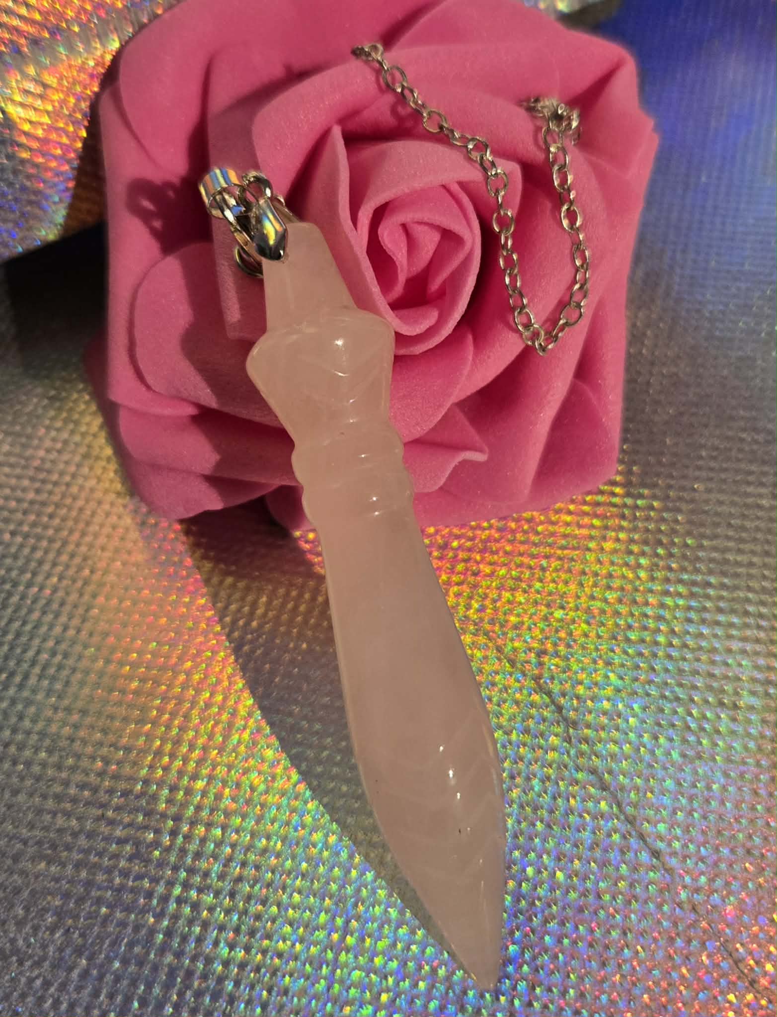 Pendule XL en Quartz rose