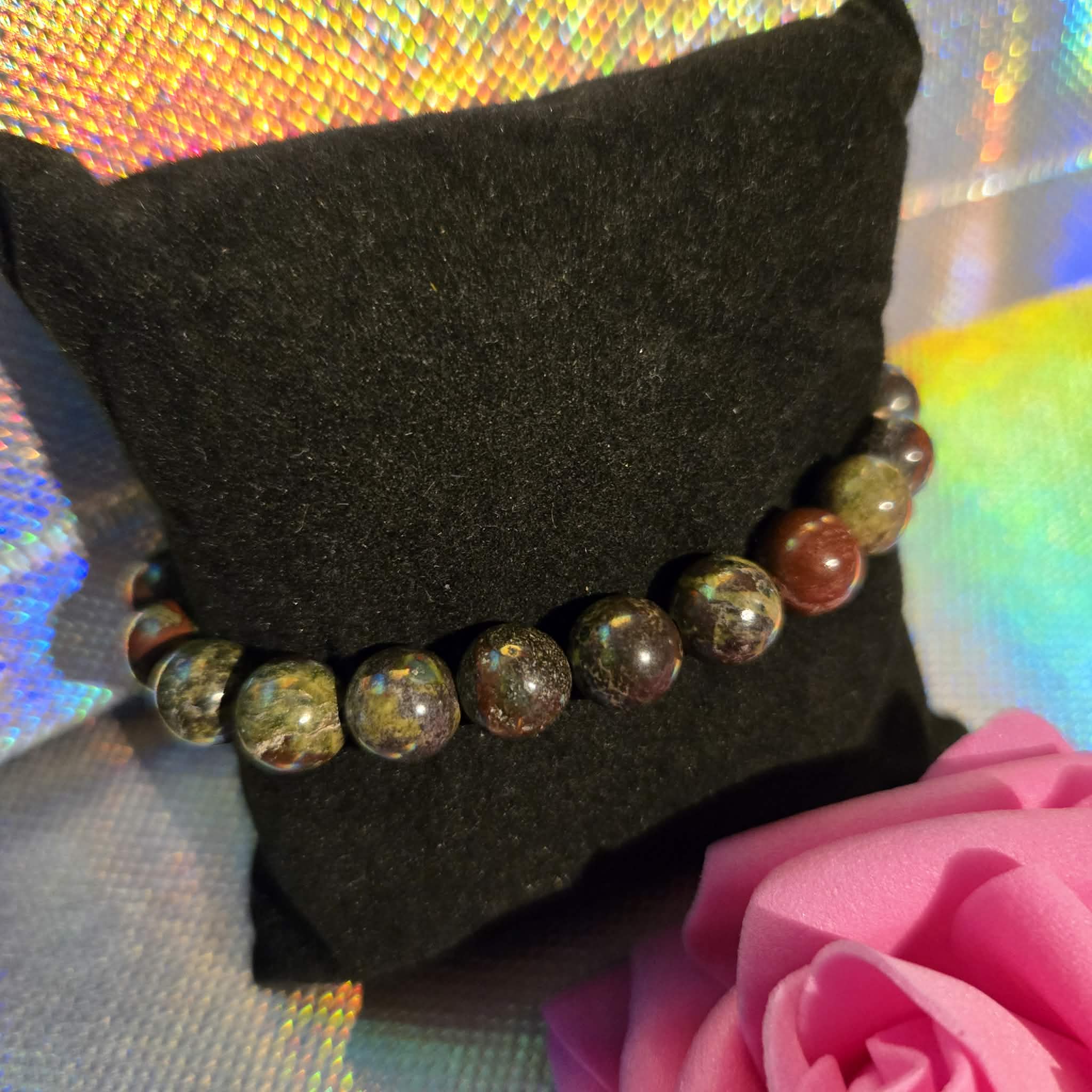 Bracelet jaspe sang de dragon homme