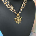 Collier tissu léopard