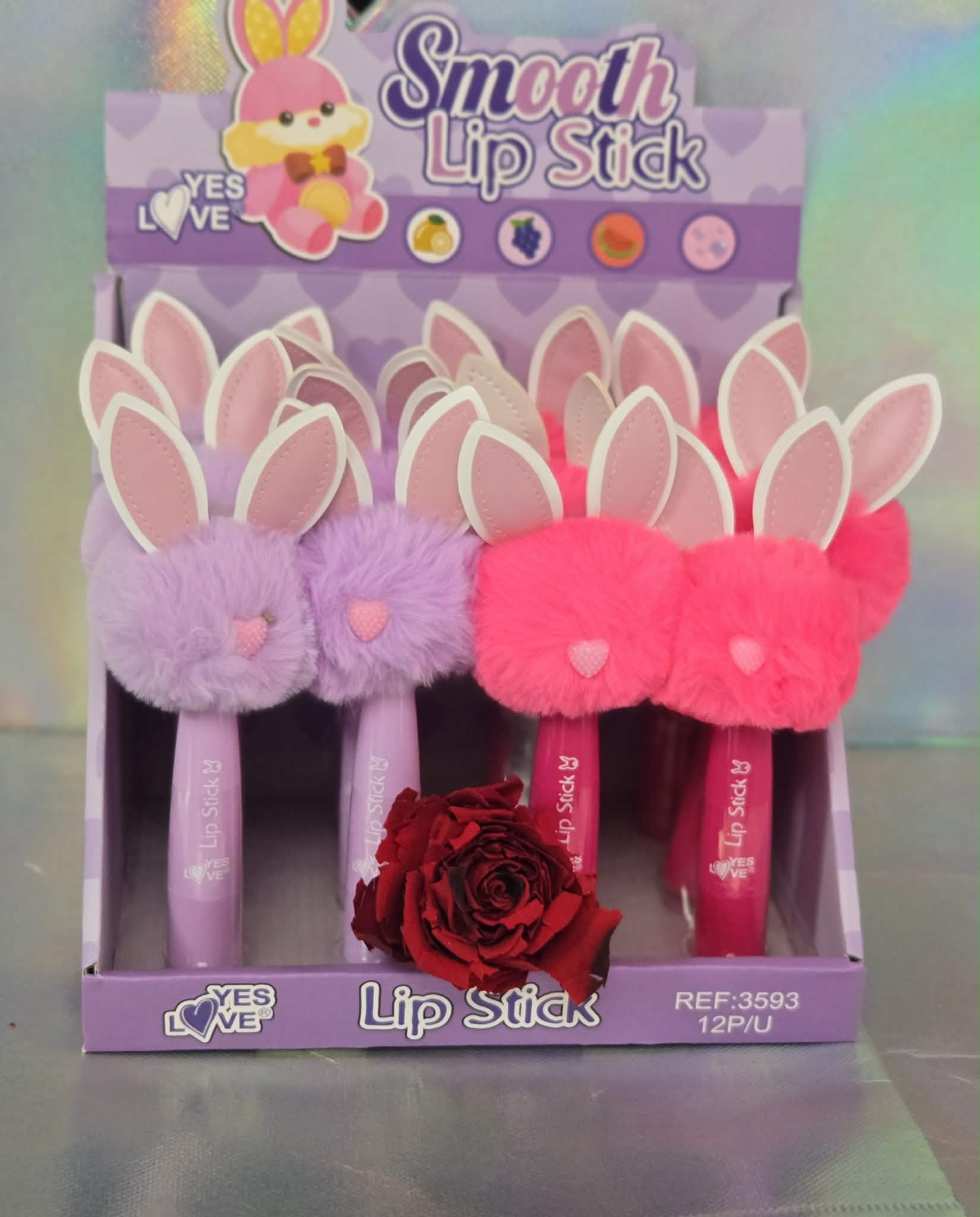 Lapin pompon au rouge à lèvres magique — Palette