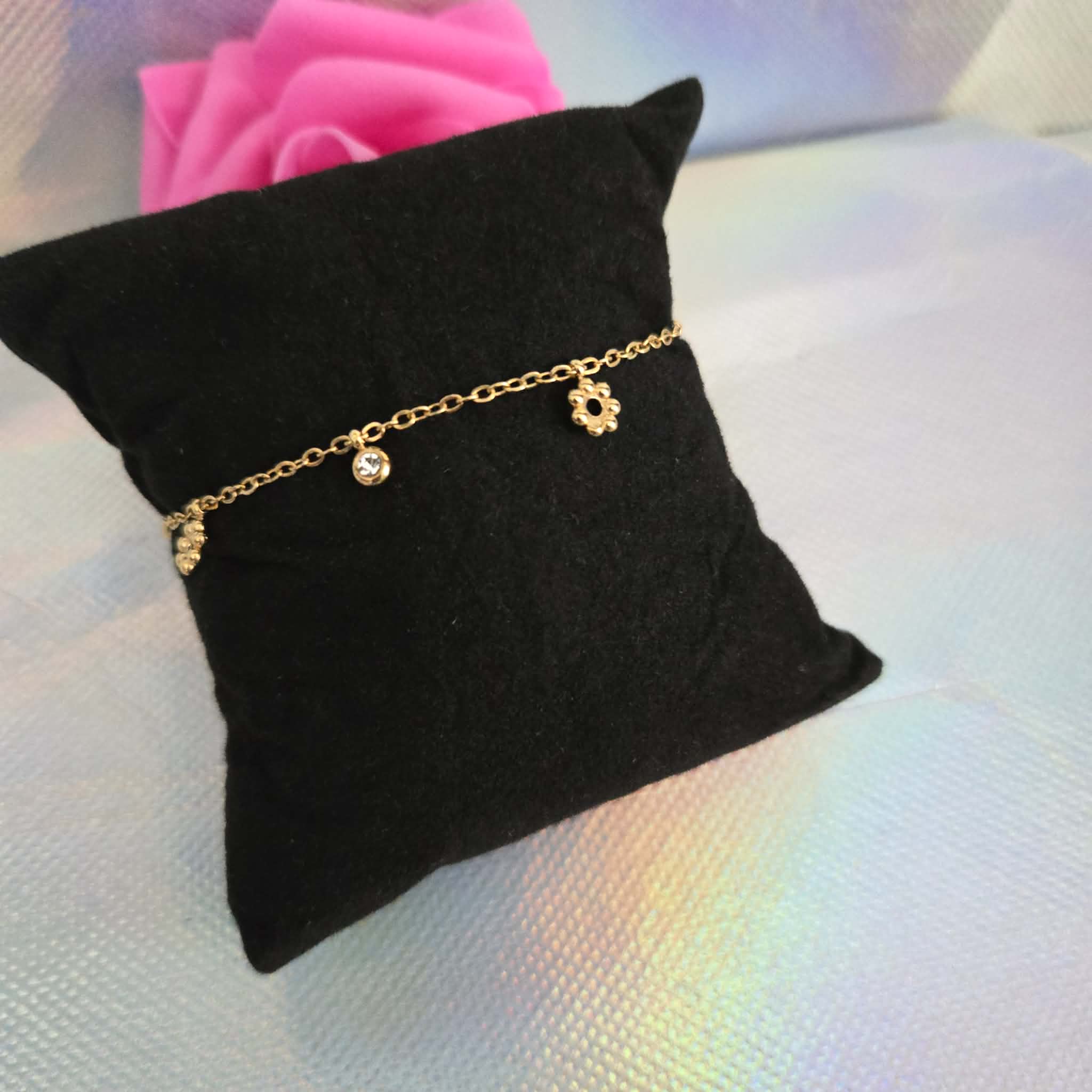 Bracelet fleurs acier inoxydable